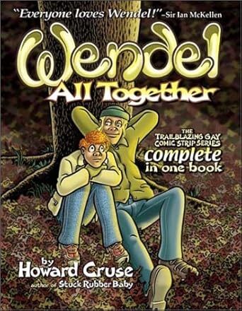 Book cover shows two men sitting on the ground in front of a tree