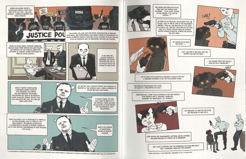 Excerpt from Flic: The True Story of the Journalist Who Infiltrated the Police (Scribe US, 2023) by Valentin Gendrot (writer), Thierry Chavant (artist), and Frank Wynne (translator).