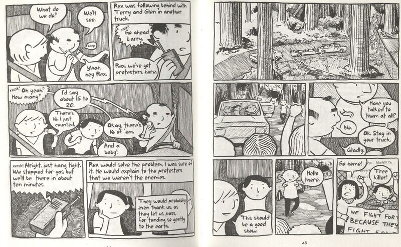 Excerpt from Picket Line: A Graphic Novel (Easel Ain't Easy, 2011) by Breena Wiederhoeft (creator).