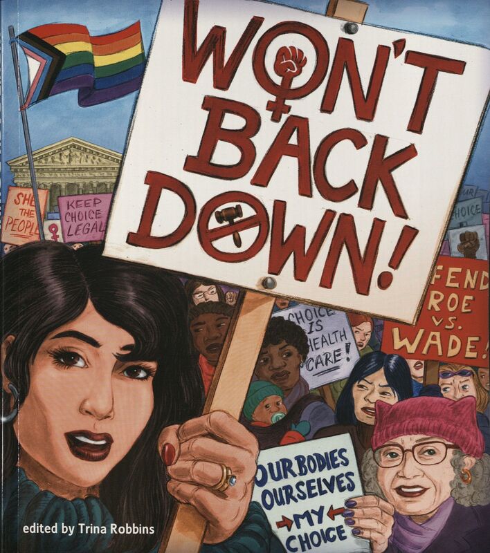Cover shows women at a protest