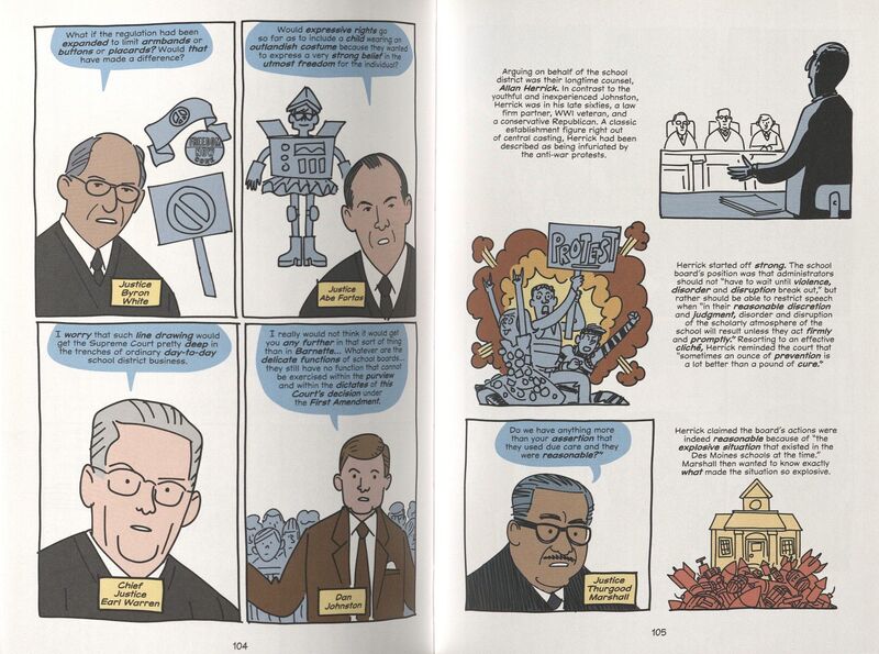 Excerpt from Free Speech Handbook (First Second, 2021) by Ian Rosenberg (writer) and Mike Cavallaro (artist).