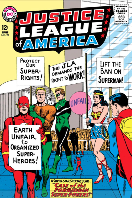Cover Justice League of America #28. (DC, 1964) by Gardner Fox (writer) and Mike Sekowsky & Murphy Andersen (artists).