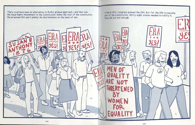 Depicts protests in favor of ratifying the Equal Rights Amendment (ERA), initially proposed in Congress in 1923 in an effort to secure full equality for women.