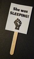 She Was Sleeping! Mini Protest Sign.