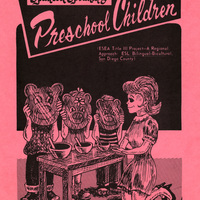 Portada de un maestro con tres estudiantes recreando la historia de Ricitos de Oro. / Cover page of a teacher with three students re-enacting the Goldilock's story.