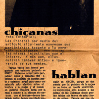 Boletín con una foto de una mujer. / Newsletter with a photo of a woman.