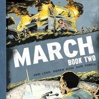 Cover March Book Two (Top Shelf Productions, 2015) by John Lewis & Andrew Aydin (writers) and Nate Powell (artist).