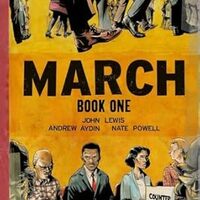 Cover March Book One (Top Shelf Productions, 2013) by John Lewis & Andrew Aydin (writers) and Nate Powell (artist).