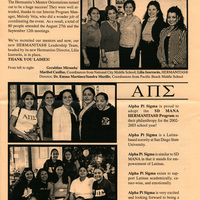 Boletín con fotos de activistas chicanas. / Newsletter with photos of Chicana activists.