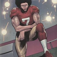 Excerpt from Colin Kaepernick: Change the Game (Graphix, 2023) by Colin Kaepernick & Eve L. Ewing (writers) and Orlando Caicedo (artist).