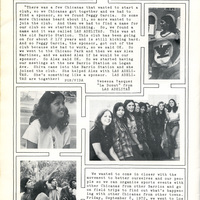 Boletín con fotos de activistas chicanas. / Newsletter with photos of Chicana activists.