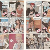 Excerpt from Bitch Planet Triple Feature! #2 (Image Comics, 2017) by Danielle Henderson (writers) and Ro Stein Ted Brandt (artists) featuring Clayton Cowles (letterer).