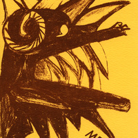 Dibuja a mano de una criatura. / Hand drawing of a creature.