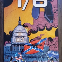 Cover of 1/6 #1 (One six Comics, 2023) by Alan Jenkins and Gan Golan (writers) and Will Rosado (artist) depicting the US Capitol surrounded by insurrections on January 6th.