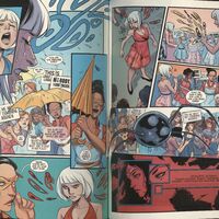 Excerpt from Shade, the Changing Woman/Wonder Woman Special (Milk Wars) (DC, 2018) by Cecil Castellucci (writer) and Frank Quitely (cover artist).