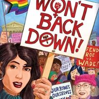 Book cover shows women at a protest